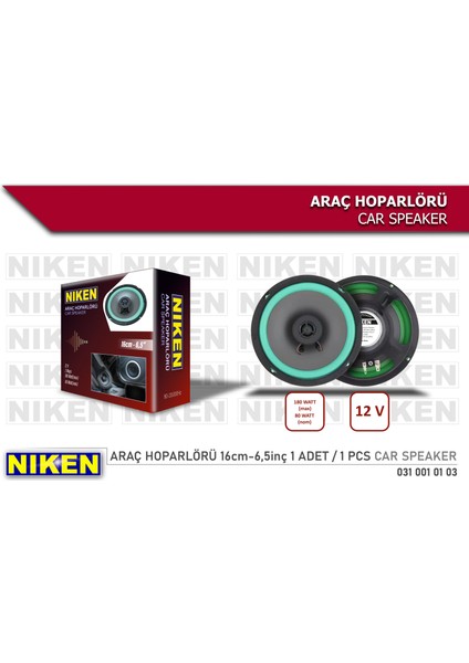 Araç Hoparlörü 16cm 6.5inç 4 Ohm 180 Watt