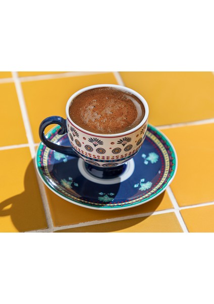 Exotic Artsy New Bone China 2'li Kahve Fincan Takımı 100 ml Lacivert