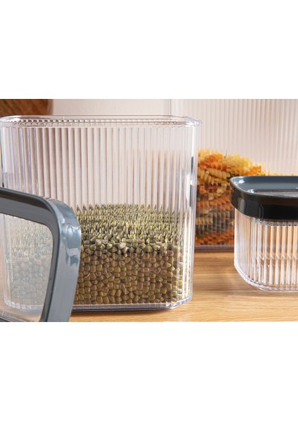 Boston Plastik 3'lü Dikdörtgen Erzak Kabı 700 + 1500 + 2000 ml Antrasit modelleri