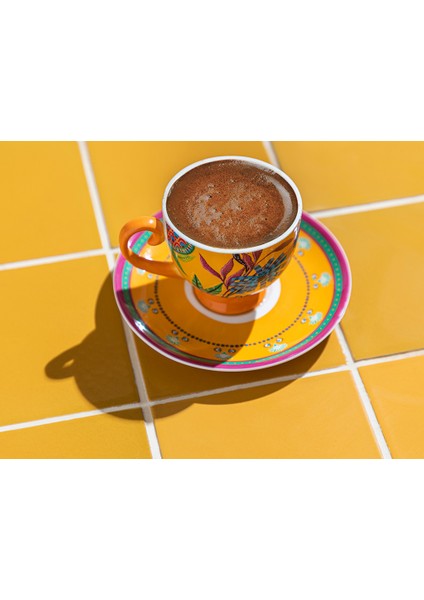 Exotic Wild New Bone China 2'li Kahve Fincan Takımı 100 ml Sarı