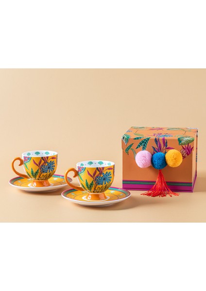Exotic Wild New Bone China 2'li Kahve Fincan Takımı 100 ml Sarı