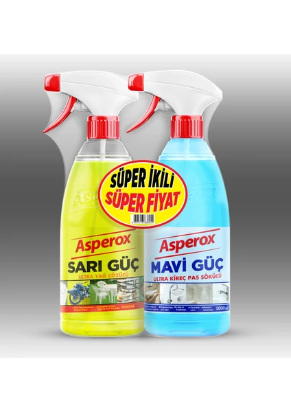 Sarı Güç 1 Litre + Asperox Mavi Güç 1 Litre