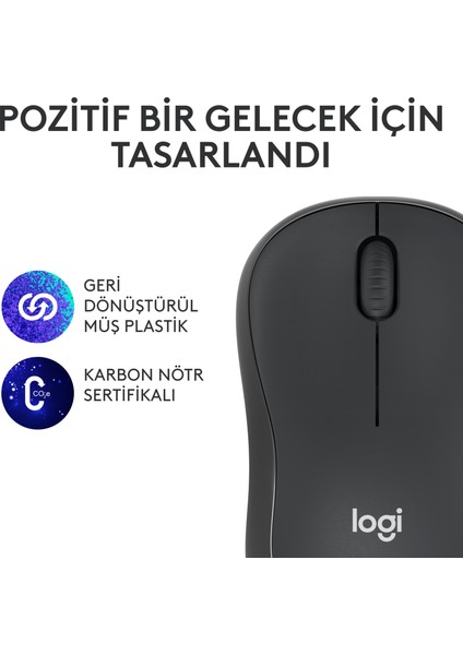 M240 Sessiz Kompakt Kablosuz Bluetooth Mouse - Siyah