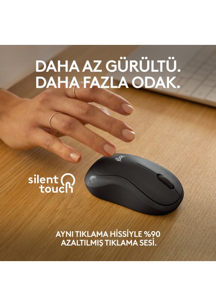 M240 Sessiz Kompakt Kablosuz Bluetooth Mouse - Siyah