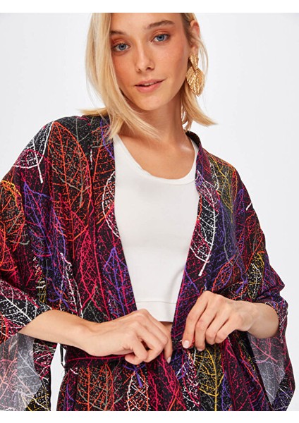 Iri Yaprak Desen Kimono 67449 fırsatları