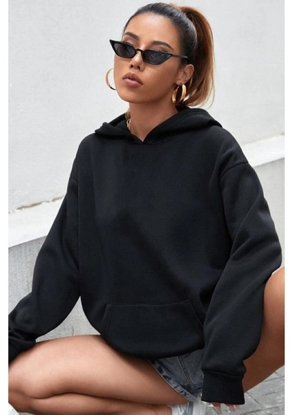 Oversize Hurry Up Baskılı Sweatshirt