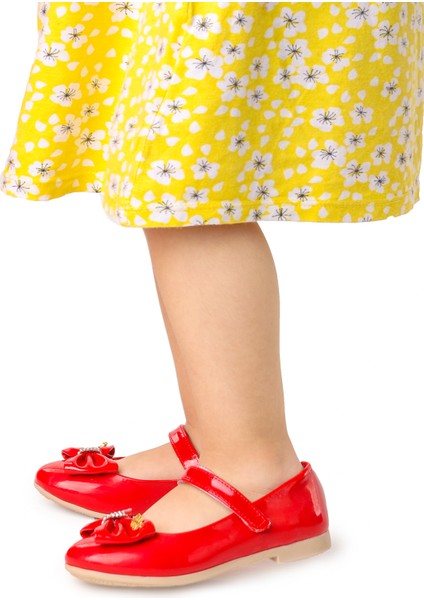 Cırtlı Fiyonklu Kız Çocuk Babet Ayakkabı Ege 201 Rugan fiyatları