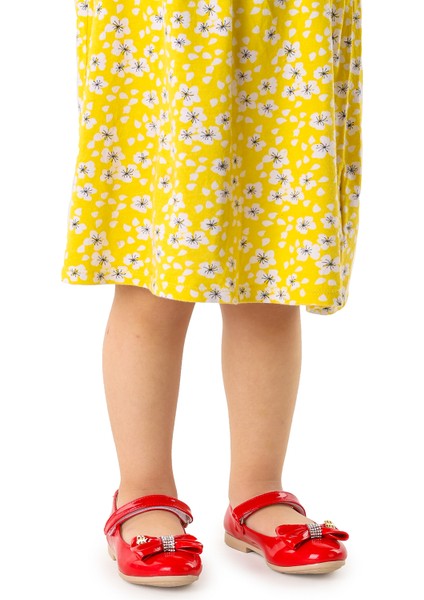 Cırtlı Fiyonklu Kız Çocuk Babet Ayakkabı Ege 201 Rugan fırsatları