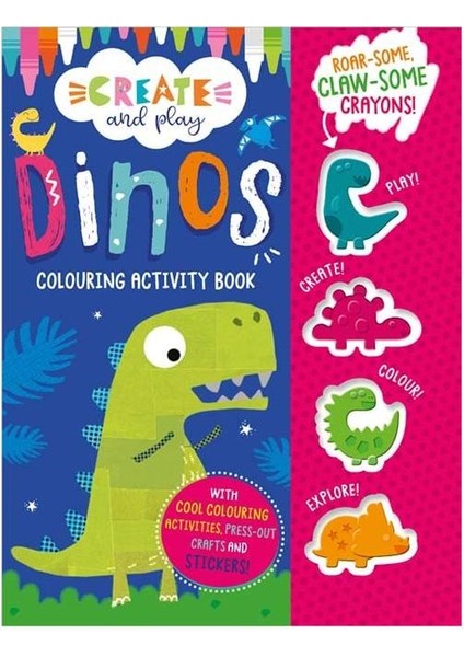 Mbı - Create And Play Dinos Colouring Activity Book - Make Believe Ideas