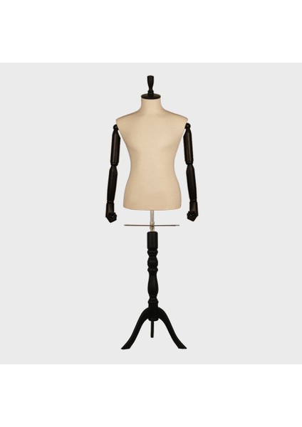 Erkek Ahşap Kukla Kollu Terzi Mankeni Vitrin Mankeni