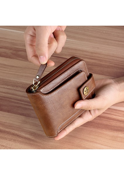 Erkek Kısa Moda Vintage Çok Işlevli Cüzdan (Yurt Dışından) modelleri