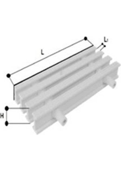 20 cm P.p. Çift Geçme Savak Izgarası (10 mm Aralıklı) I Model 1 Metre
