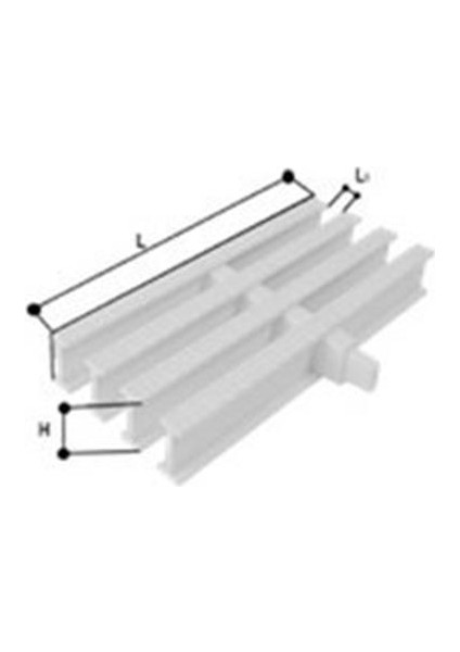 20 cm P.p. Tek Geçme Savak Izgarası (10 mm Aralıklı) I-T Model 1 Metre