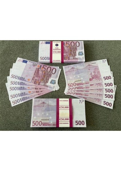 Aykar Hediyelik Yeni 100 Adet 500 Euro Geçersiz Eğlence Oyun Şaka