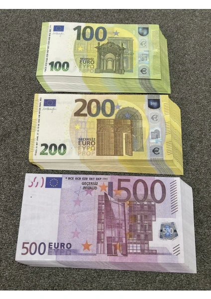 Aykar Hediyelik 150 Adet Karışık Euro 100-200-500 Euro Geçersiz Eğlence Oyun Şaka