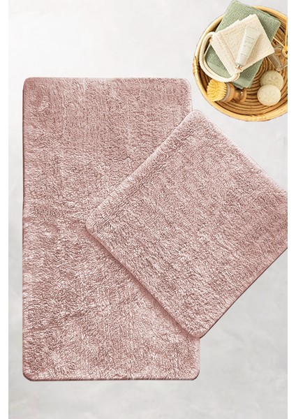 Cotton Basic Pembe 2 Li Set Banyo Halısı