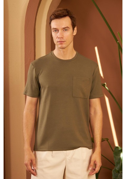 Erkek Comfort Fit Cepli T-Shirt Haki MARS25 indirimleri