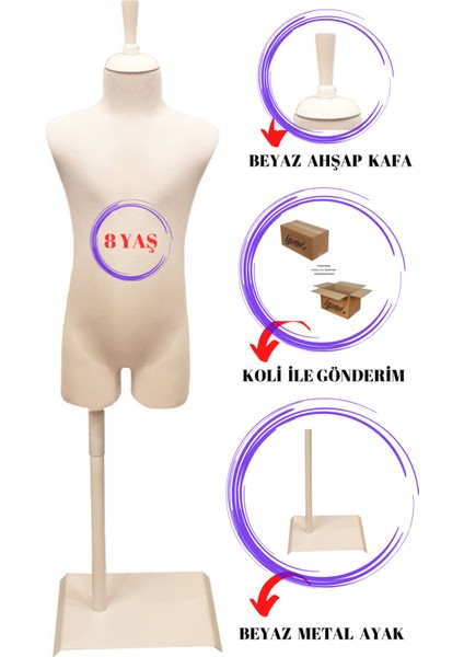 Pantolon Giyebilen Çocuk Terzi Mankeni 8 Yaş