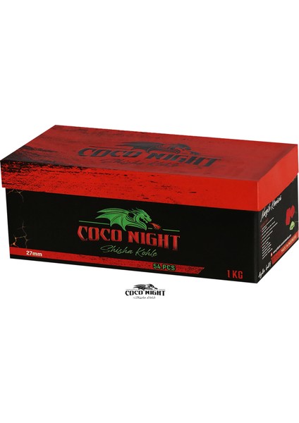 Coco Night #27MM 1kg Hindistan Cevizi Küp Nargile Kömürü folyo hediyeli