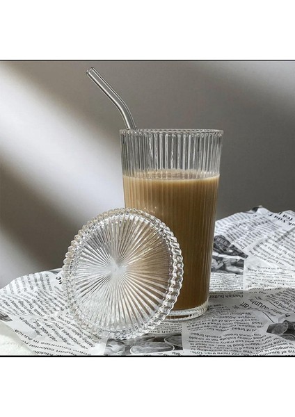 2 Adet 600 Ml Mika Kapaklı Pipetli Origami Stil Mika Bardak | Sunum Bardağı Meşrubat Bardağı