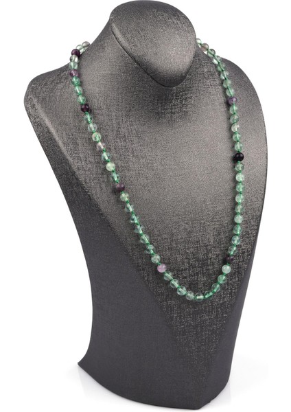 Florit Doğal Taş 6 mm Düğümlü Kolye fiyatları