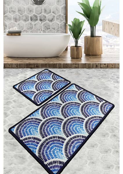 Azul Banyo Halısı Djt 2 Li Set Kaymaz Taban,yıkanabilir