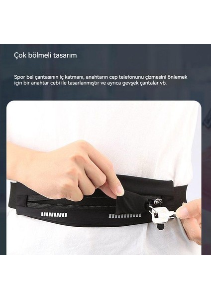 Yüksek Elastik Koşu Spor Görünmez Bel Çantası (Yurt Dışından)