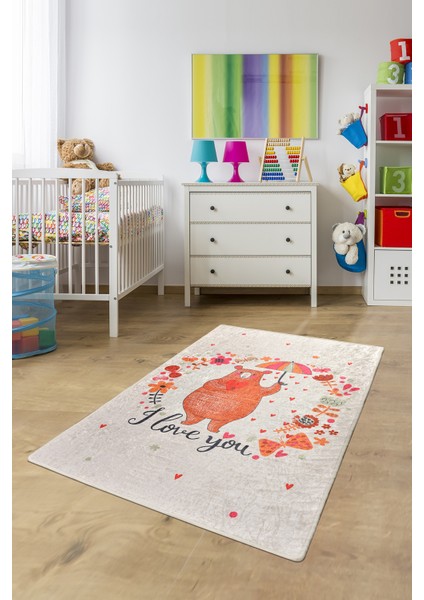 Chilai Home Great Bear Çocuk Halısı Djt Çocuk ve Bebek Halısı Yıkanabilir ,kaymaz Taban Leke Tutmaz