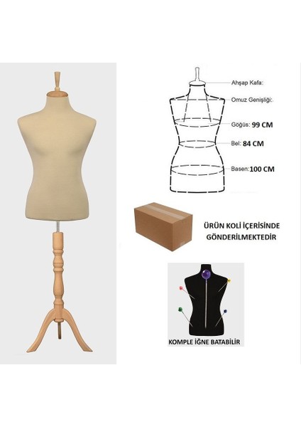 Iğne Batabilen Erkek Terzi Mankeni