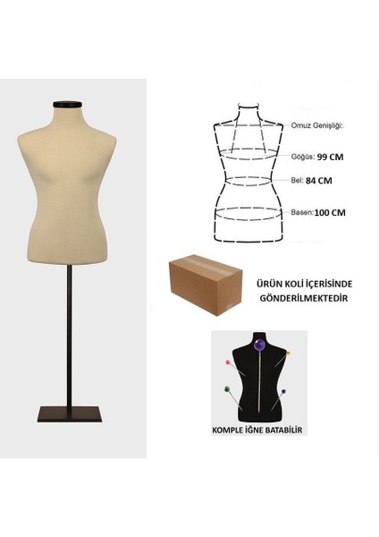 Iğne Batabilen Erkek Terzi Mankeni