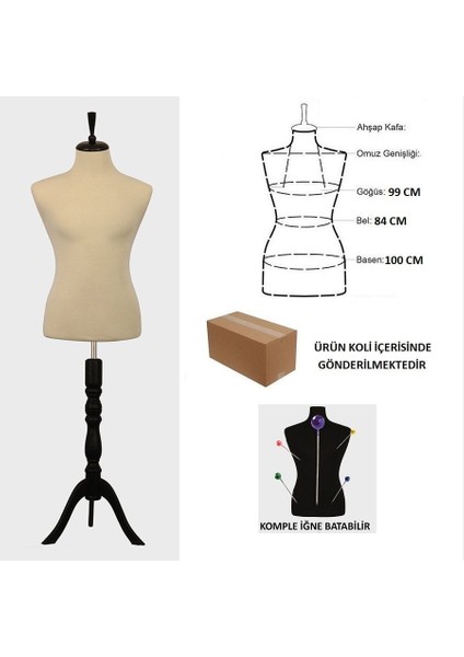 Iğne Batabilen Erkek Terzi Mankeni