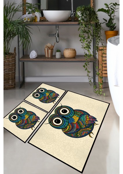 Flyer Djt 3 Lu Set Banyo Halısı Banyo Paspası