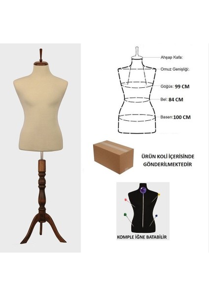 Iğne Batabilen Erkek Terzi Mankeni