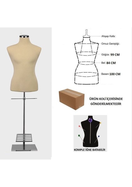 Iğne Batabilen Erkek Terzi Mankeni