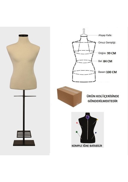 Iğne Batabilen Erkek Terzi Mankeni