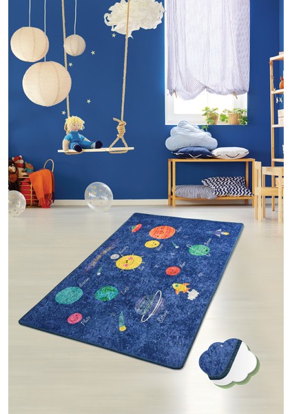 Chilai Home Space Çocuk Halısı Djt Çocuk ve Bebek Halısı Yıkanabilir ,Leke Tutmaz 80 x 100