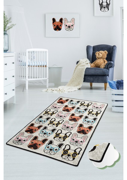 Dogs Çocuk Halısı Djt Çocuk ve Bebek Halısı Yıkanabilir ,Leke Tutmaz 80 x 200