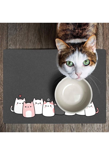 Mama ve Su Evcil Hayvan Beslenme Matı, Kolay Temizlenen Emici Su Geçirmez Kumaş, Küçük Orta Boy ve Büyük Kedi ve Köpekler Için Dayanıklı Köpek Kedi Paspas (50X35, Cute Gri) fırsatları