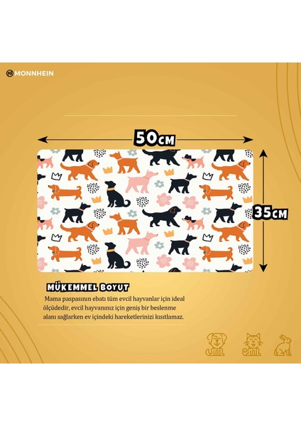 Mama ve Su Evcil Hayvan Beslenme Matı, Kolay Temizlenen Emici Su Geçirmez Kumaş, Küçük Orta Boy ve Büyük Kedi ve Köpekler Için Dayanıklı Köpek Kedi Paspas (50X35, Beyaz Renkli Dog) fiyatları