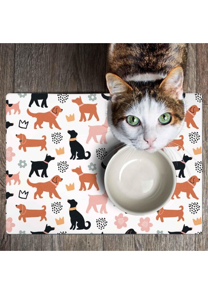 Mama ve Su Evcil Hayvan Beslenme Matı, Kolay Temizlenen Emici Su Geçirmez Kumaş, Küçük Orta Boy ve Büyük Kedi ve Köpekler Için Dayanıklı Köpek Kedi Paspas (50X35, Beyaz Renkli Dog) indirimleri