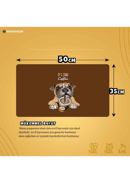 Mama ve Su Evcil Hayvan Beslenme Matı, Kolay Temizlenen Emici Su Geçirmez Kumaş, Küçük Orta Boy ve Büyük Kedi ve Köpekler Için Dayanıklı Köpek Kedi Paspas (50X35, Caffe Dog) fiyatları