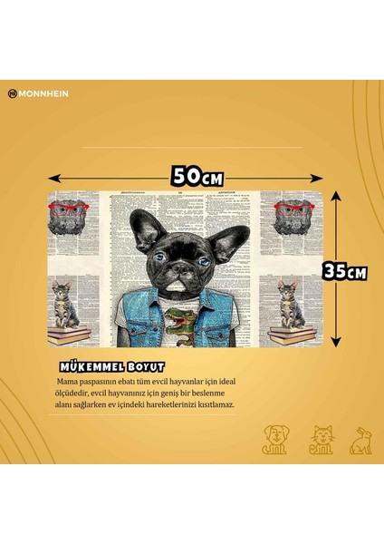 Mama ve Su Evcil Hayvan Beslenme Matı, Kolay Temizlenen Emici Su Geçirmez Kumaş, Küçük Orta Boy ve Büyük Kedi ve Köpekler Için Dayanıklı Köpek Kedi Paspas (50X35, Gazete Köpek) fiyatları