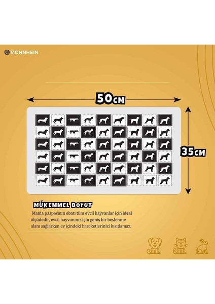 Mama ve Su Evcil Hayvan Beslenme Matı, Kolay Temizlenen Emici Su Geçirmez Kumaş, Küçük Orta Boy ve Büyük Kedi ve Köpekler Için Dayanıklı Köpek Kedi Paspas (50X35, Satranç Dogs) fiyatları