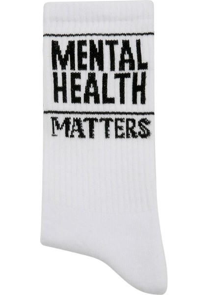 Unisex Vegan Beyaz Çorap - Mental Health Matters Tasarım fiyatları
