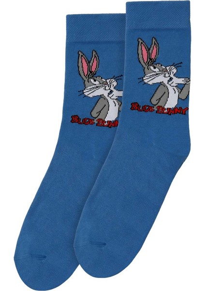 Unisex Vegan Mavi Çorap - Warner Bros What's Up Doc Bugs Bunny Tasarım