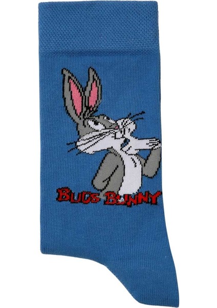 Unisex Vegan Mavi Çorap - Warner Bros What's Up Doc Bugs Bunny Tasarım