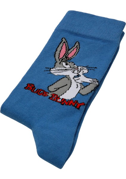 Unisex Vegan Mavi Çorap - Warner Bros What's Up Doc Bugs Bunny Tasarım