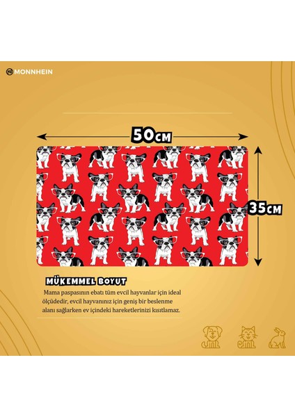 Mama ve Su Evcil Hayvan Beslenme Matı, Kolay Temizlenen Emici Su Geçirmez Kumaş, Küçük Orta Boy ve Büyük Kedi ve Köpekler Için Dayanıklı Köpek Kedi Paspas (50X35, Kırmızı) fiyatları