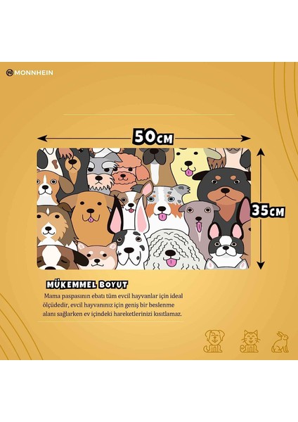Mama ve Su Evcil Hayvan Beslenme Matı, Kolay Temizlenen Emici Su Geçirmez Kumaş, Küçük Orta Boy ve Büyük Kedi ve Köpekler Için Dayanıklı Köpek Kedi Paspas (50X35, Renkli Köpekler) fiyatları