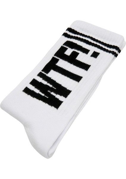 Unisex Vegan Beyaz Çorap - WTF Tasarım